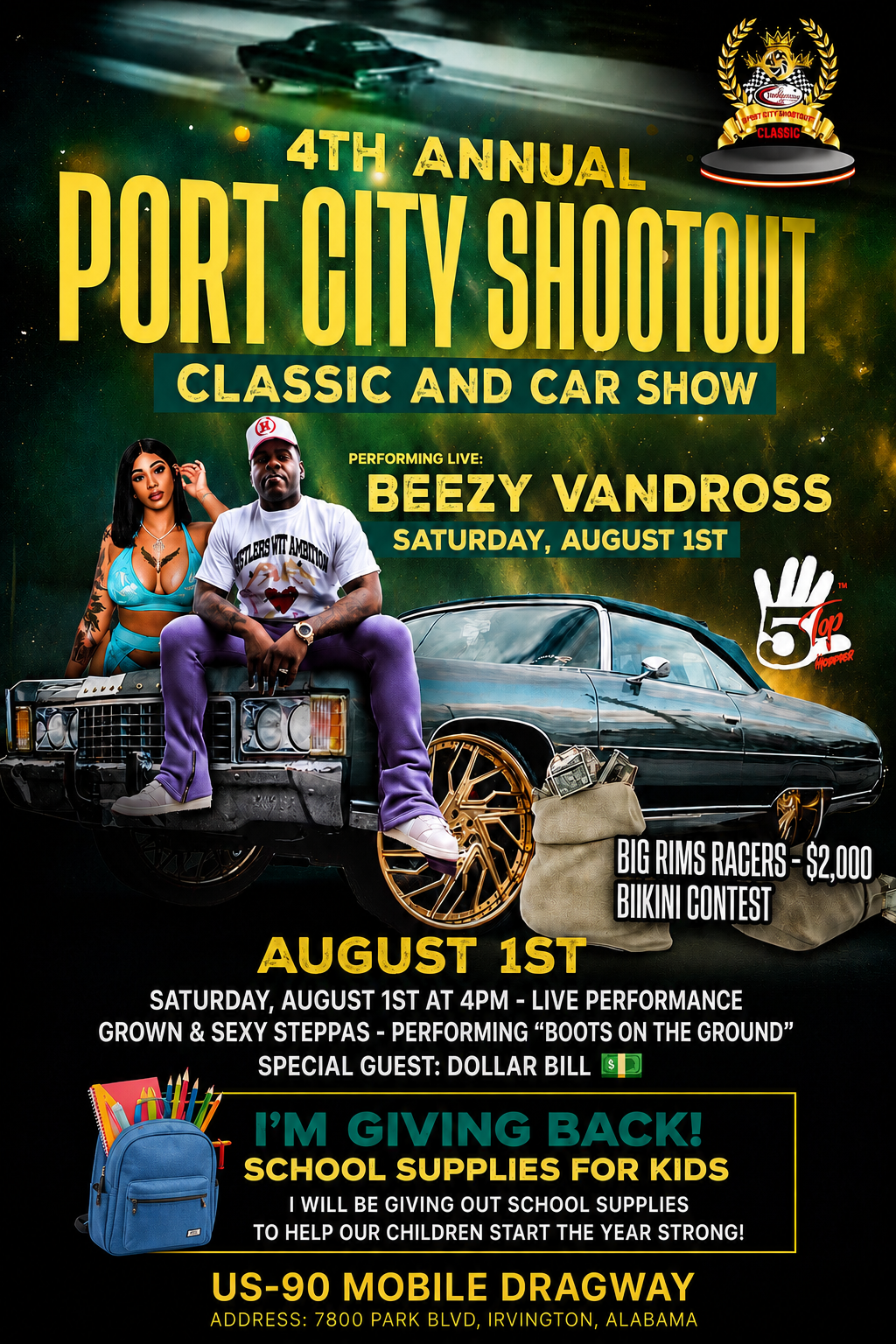 Port City Shootout Car Show + Back-to-School Event